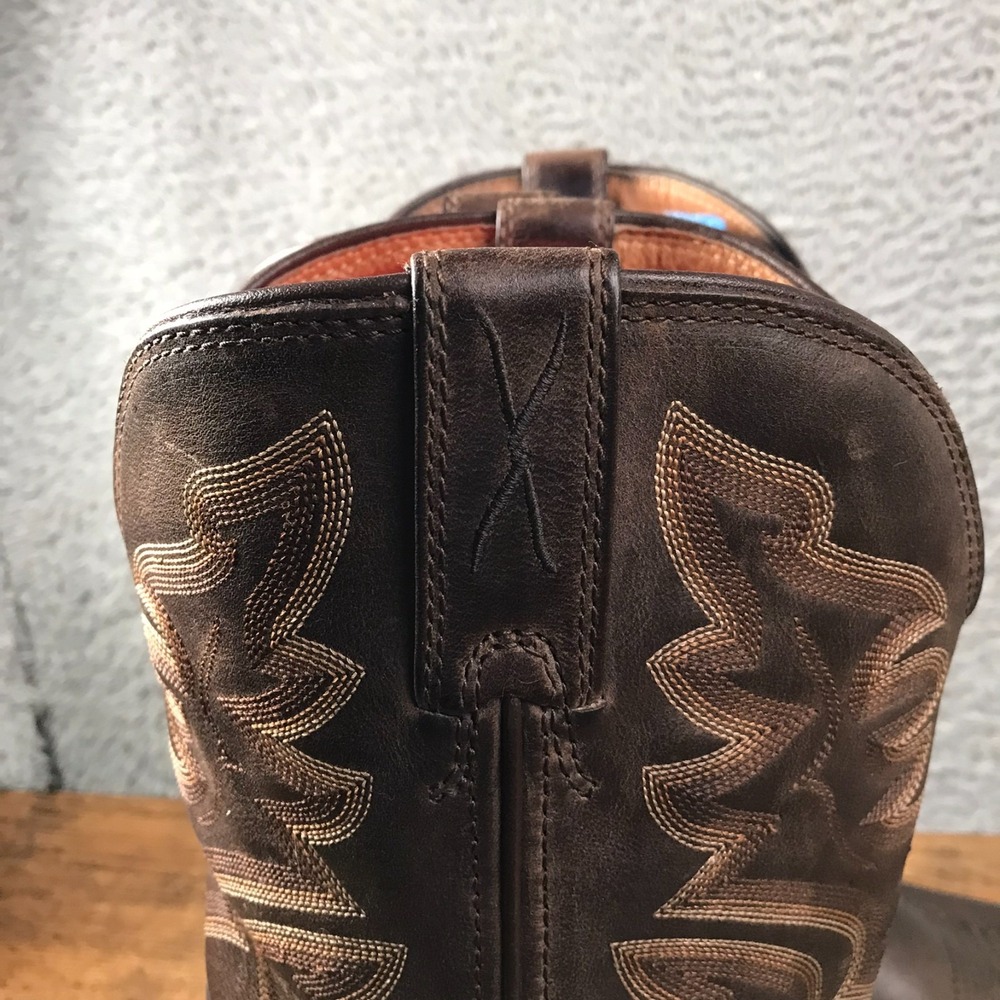 Twisted X Western Boots Mens 10.5D Dark Brown Leather Cowboy Rodeo *FLAW* - Picture 9 of 16